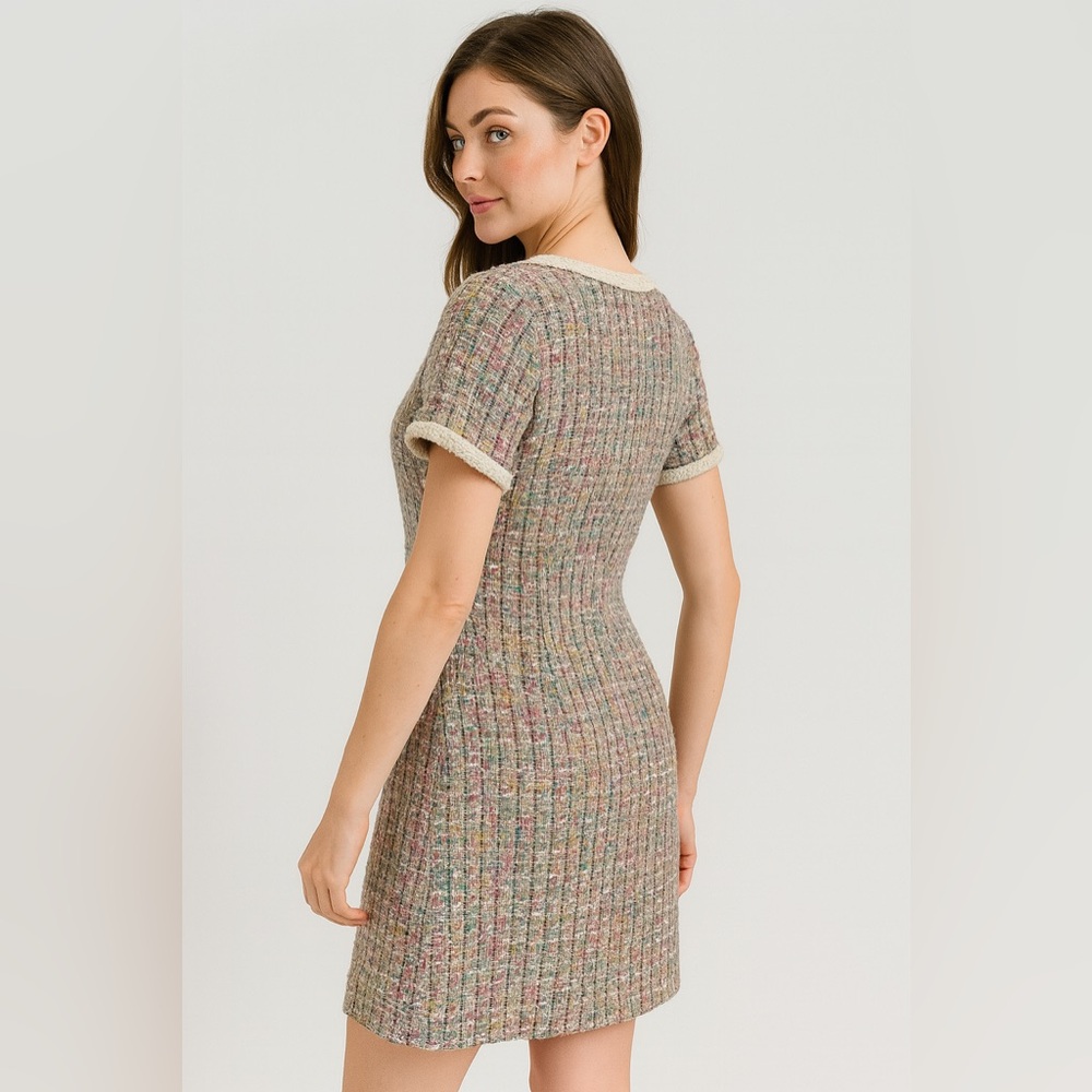 Carlisle Collection V-Neck Multicolor Winter Dress size 4 - Picture 2 of 12